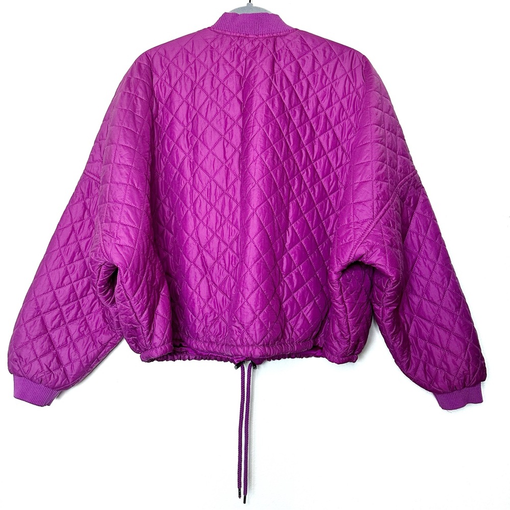 Free People Quilted Puffer Bomber Jacket in Violet Purple - Picture 7 of 7